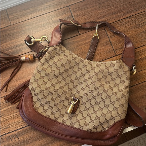 Fall🍂Gucci Jackie Hobo Two Way Tassel bag Gucci shoulder Bag Gg canvas tote - Picture 17 of 17